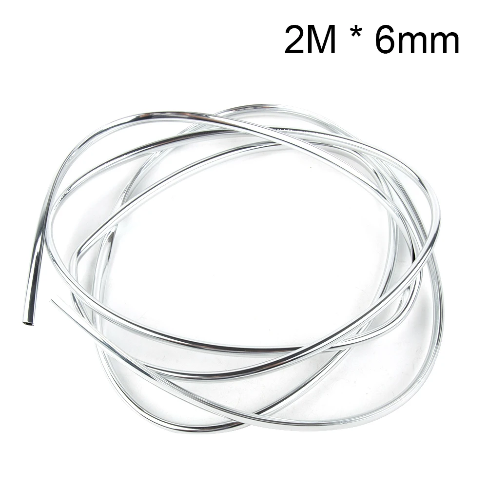 

1 Roll 6mm X 2M Car Chrome Trim Moulding Car Door Edge Scratch Guard Protector Strip ABS+Chrome Auto Door Universal