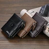 New  Men Wallets Fashion Short Desigh Zipper Card Holder Men Leather Purse Solid Coin Pocket High Quality Male Purse 6