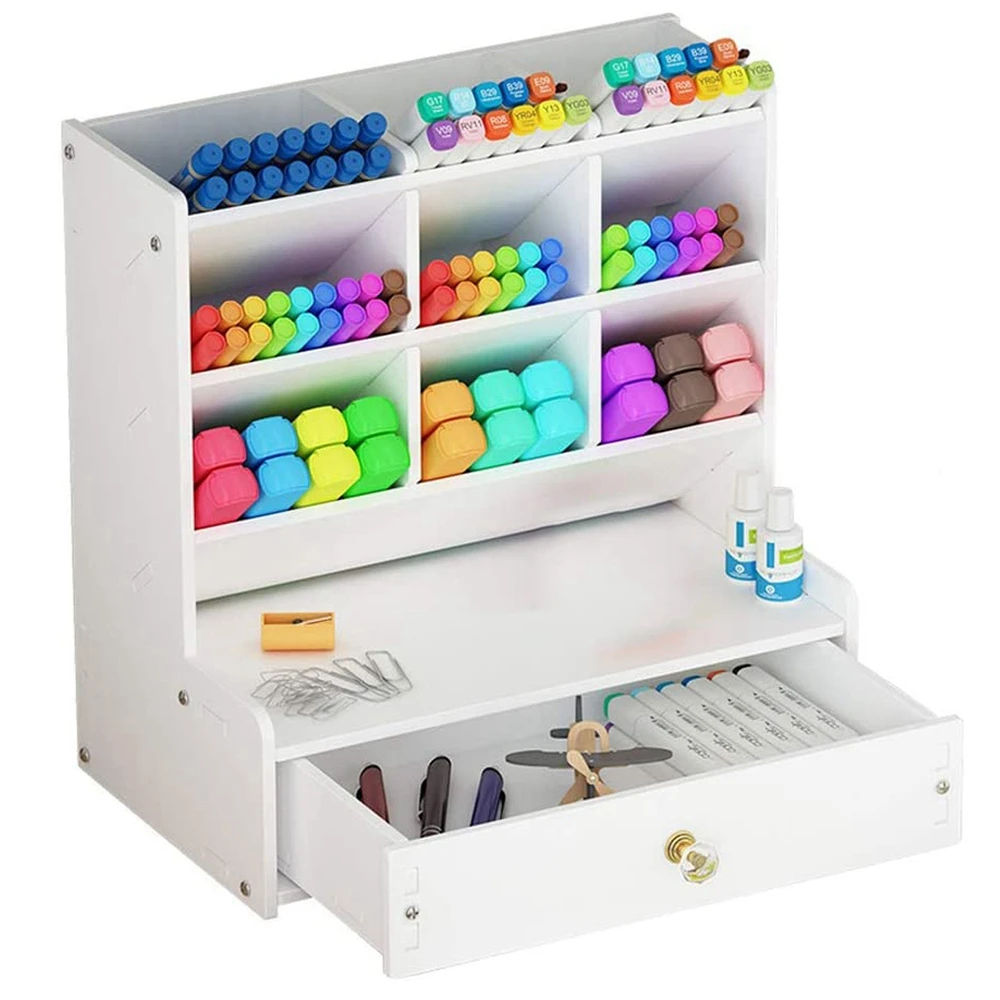 Desk Organizer Home Office School Pen Holder Box Stationary Storage Rack 