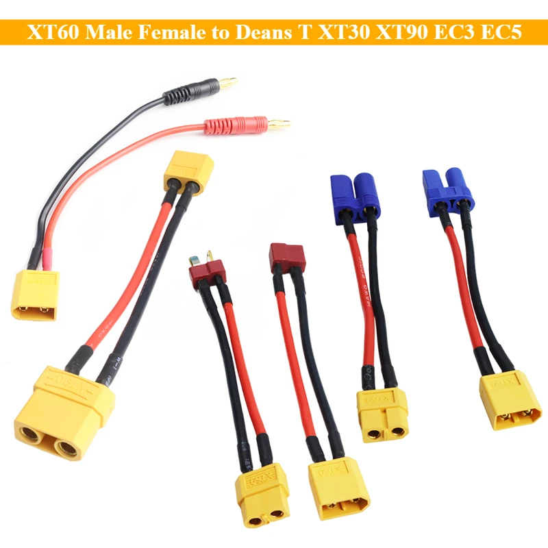 Connecteurs Batterie RC XT60 XT30 XT90 EC5 Lot 10cm