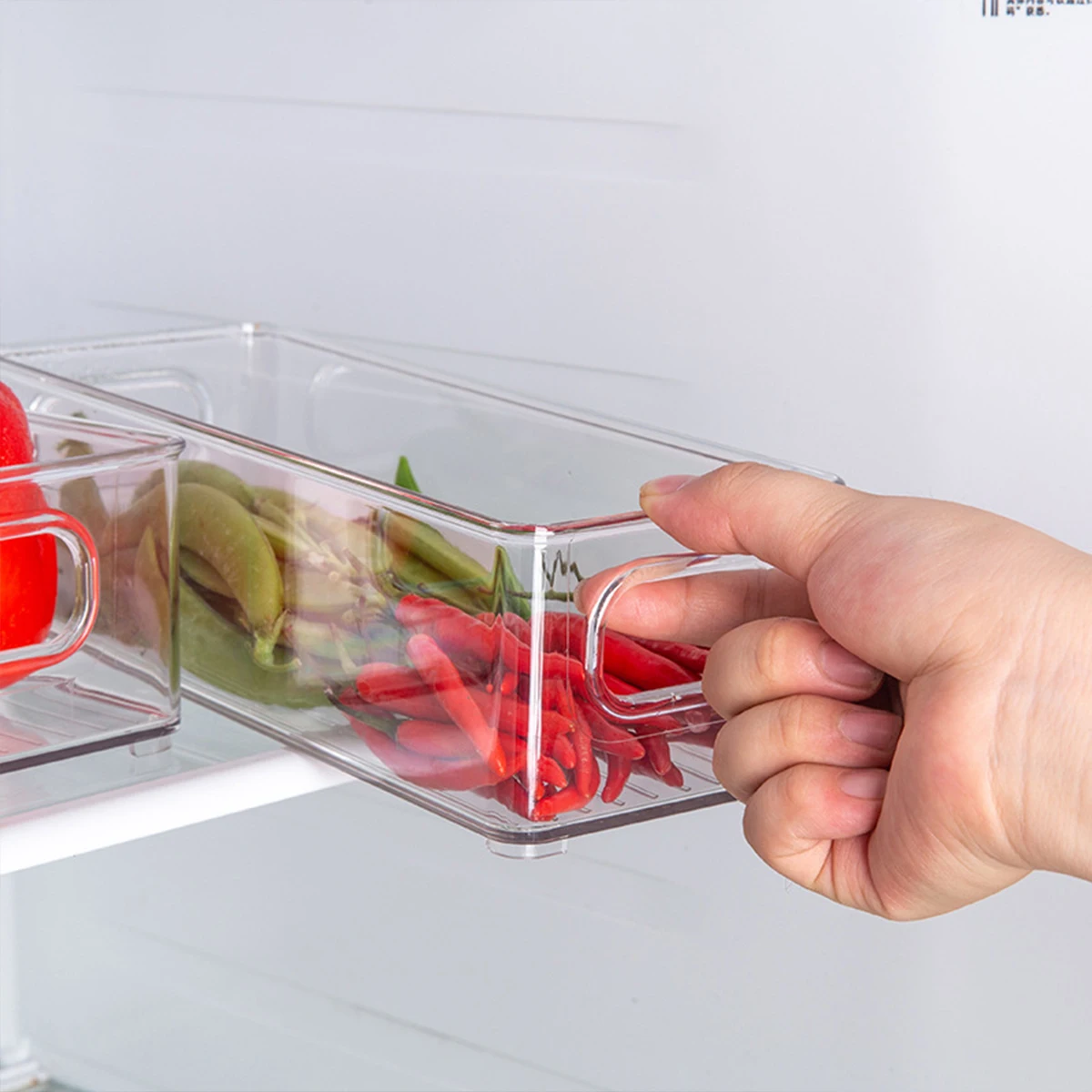 1pc-Refrigerator Food Storage Container Refrigerator Organizer Bins Stackable Fridge Food Storage Box with Hand Kitchen Accessor 4