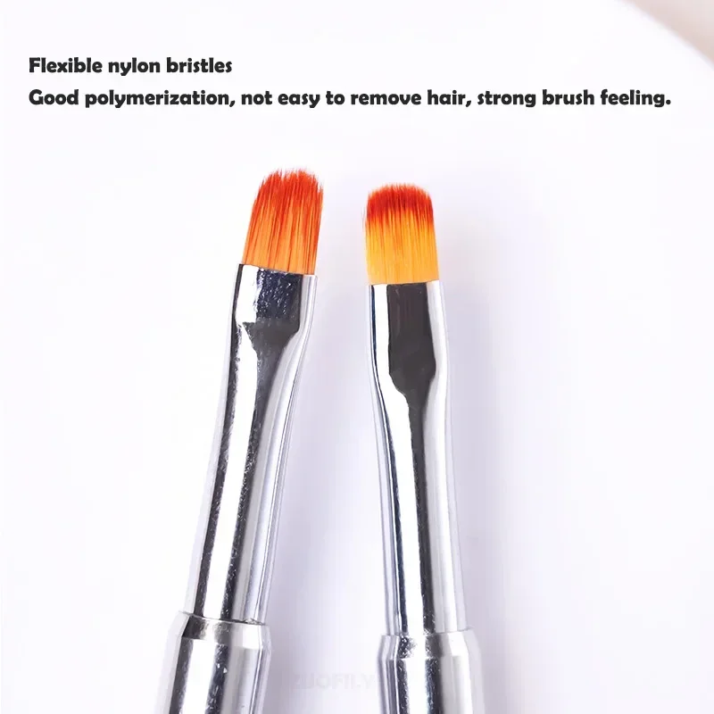 Heallor Dual Ended Nail Gel Brush Picker 2 IN 1 Design Nail Brush and Spatula Stainless Steel Gel Nail Brush for Manicure Extens 3