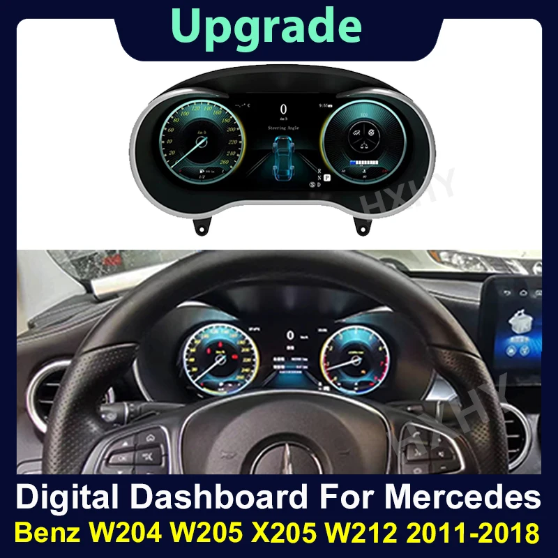 Compteur de vitesse numérique multifonctionnel pour voiture, carte Prada,  12.3 pouces, Mercedes Benz Classe C W205 GLC X205 2015-2019