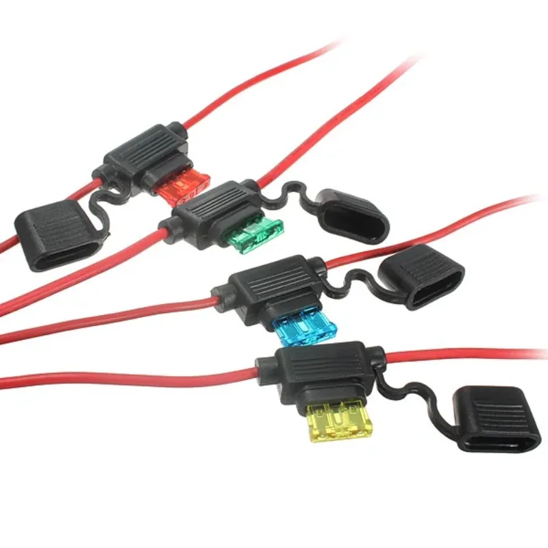 

6v 12v 24v Car Auto In-Line Standard Blade Fuse Holder Wire Fuses Holders 10/15/20/30A Waterproof