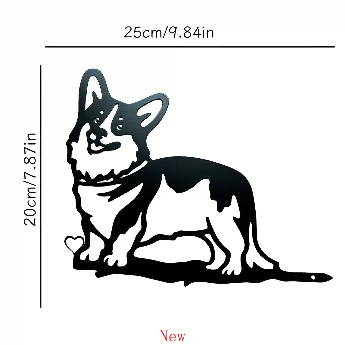 

Promotion Cute Corgi Dog Branch Steel Silhouette Metal Wall Hanging Decor Art Home Garden Yard Patio Outdoor Statue Stake Decora