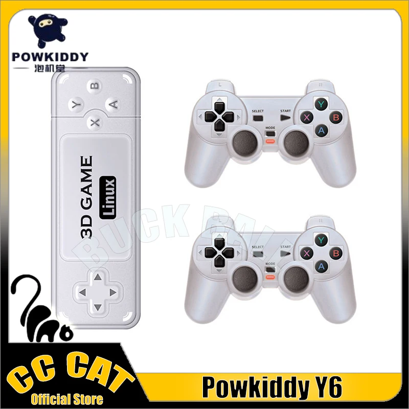 

Powkiddy Y6 Retro Handheld Game Controller 2.4G Wireless 3D HD Portable Video Game PlayersTV Console 10000+ Games Children Gift