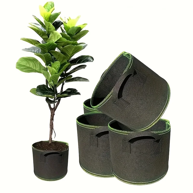 Planting Bags Plant Grow Bags Potato Grow Bags Seedling Planters Felt Grow Bags Mushroom Grow Bags Herbal Grow Bags 5Pcs 1/5/7/10/15/20 Gallon Planting Bucket Planting Bag Seedling Bag Handles Grow Fabric Garden Potato Pots