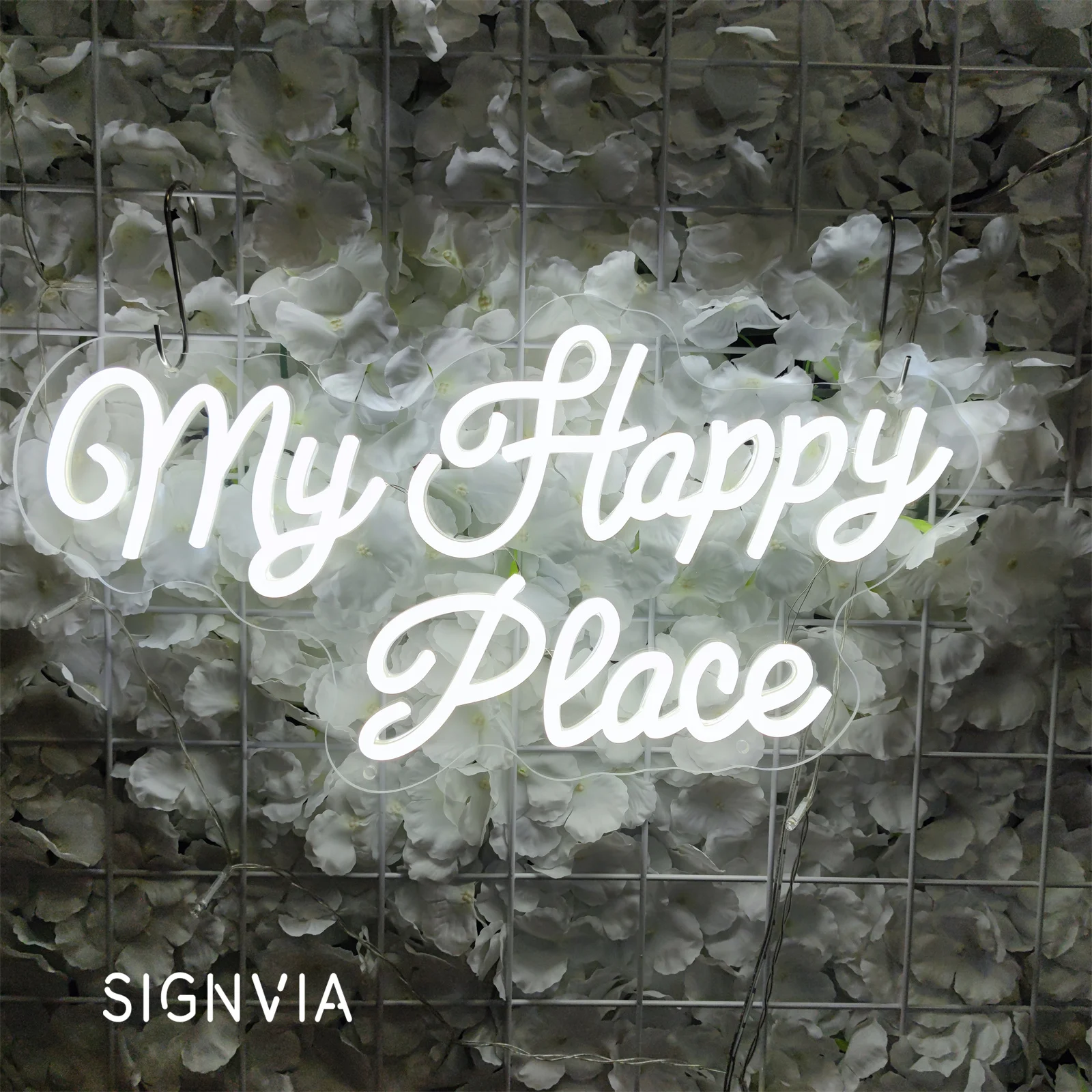 

My Happy Place Neon Sign LED Neon Light for Room Wall Decor Bedroom Wedding Party Birthday Signs Home Decoration Neon Lamp LED