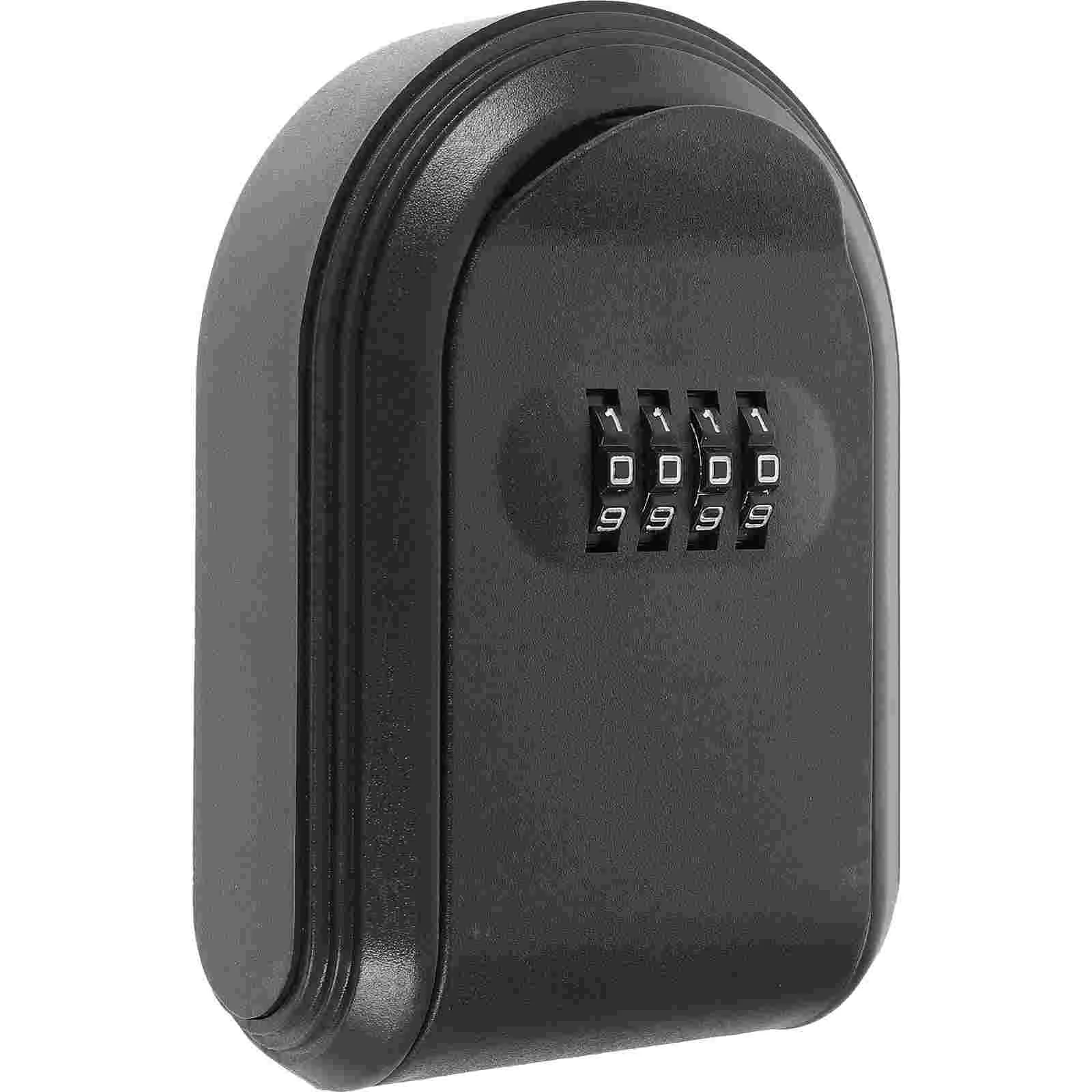 

Key Box Password Lock Door Wall Mounted Safe (Black) 1pc Keychains Outdoor Hider Spare