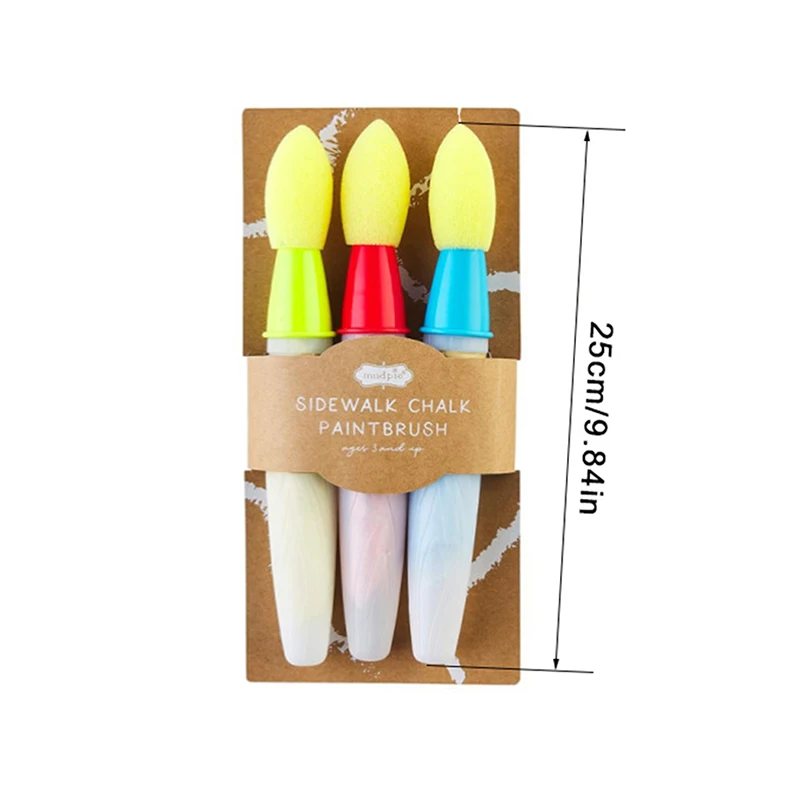 보도 분필 페인트 브러시, 3팩 DIY 세척 가능한 페인트 브러시 대량, 브러시에 물을 추가하고 세척 가능, 청소가 용이함