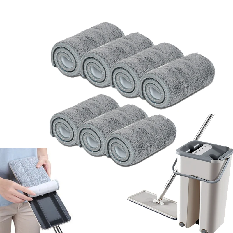 5/7/10PCS Microfiber Floor Mop Cloth Replace Rag Self Wet and Cleaning