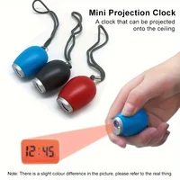 1pc Mini Portable Projection Clock Keychain with LED Digital Display Oval Plastic Alarm Clock 1