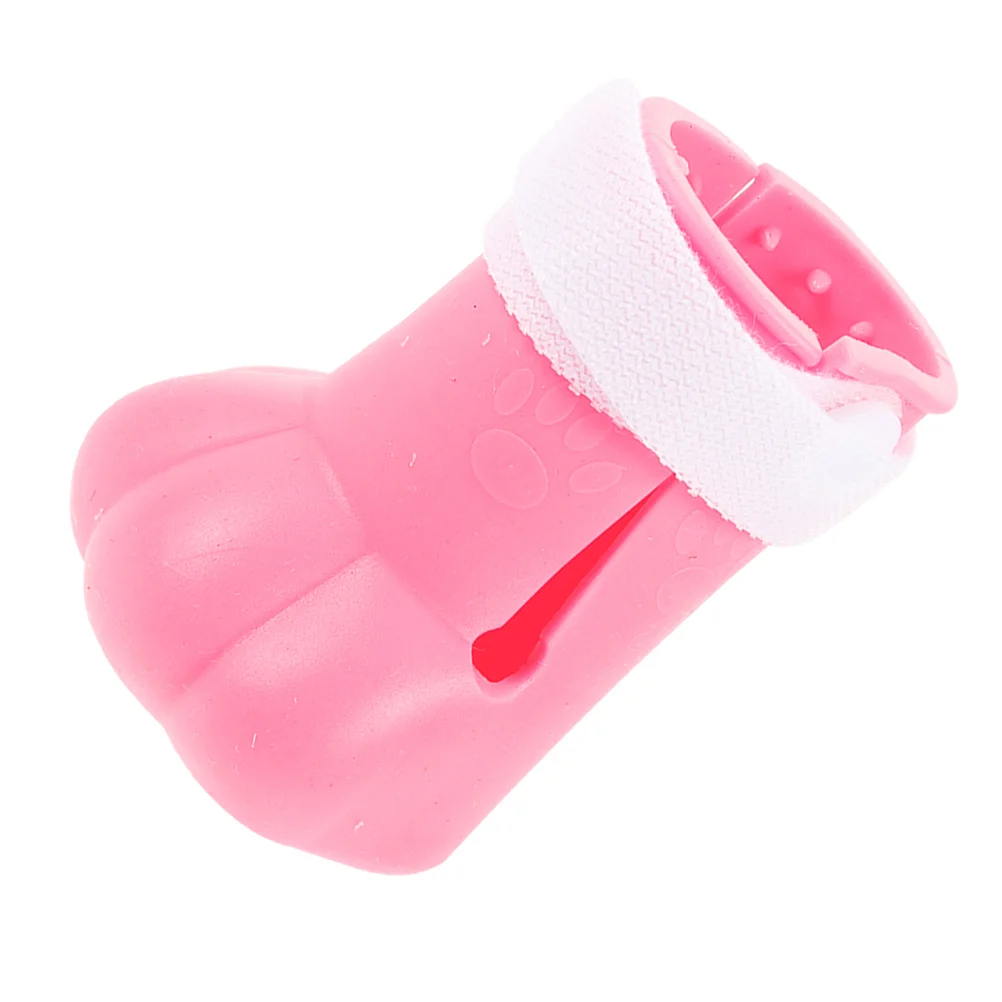 4 Pcs Cat Feet Nail Caps Silicone Shoes Boots Anti Scratch Large Adjustable Sticky Strap Water Holes Protective Claw