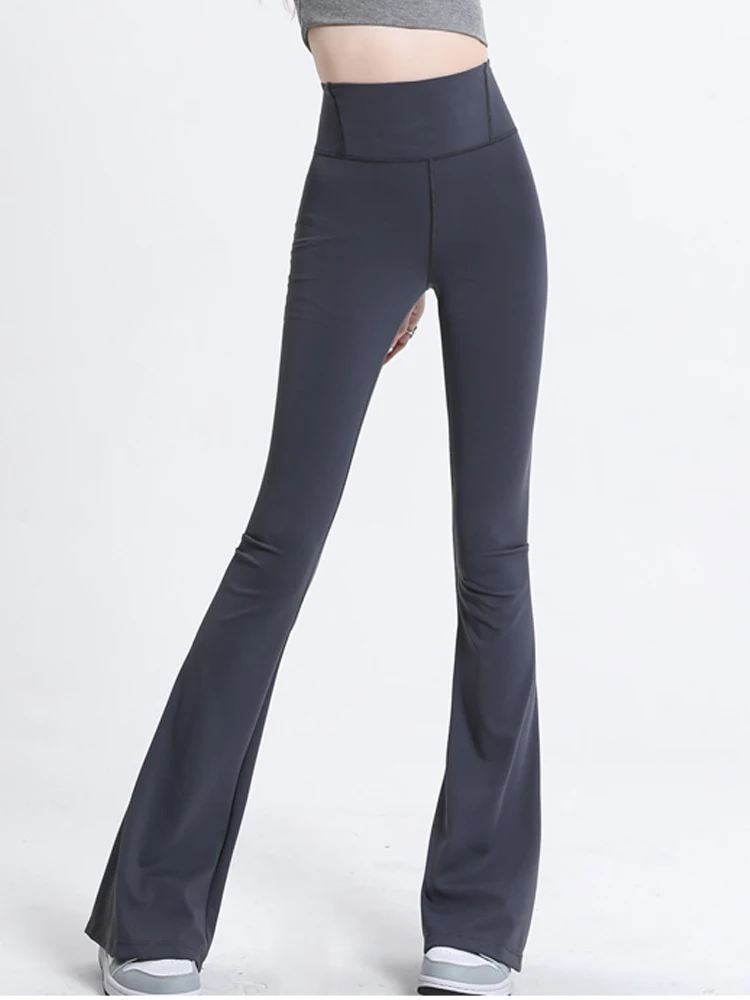 

High Waist Stretch Flare Pants Women Fitness Sport Pants Ladies Workout Gym Slim Fit Leggings No Velvet & Plus Velvet