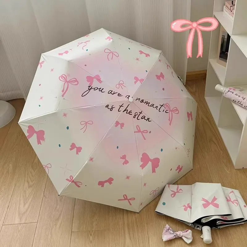 Gradient Love Ins Wind Automatic Umbrella Sun Rain Dual-purpose Sunshade Sun Protection UV Anti-Volk Nickel Umbrella Folding