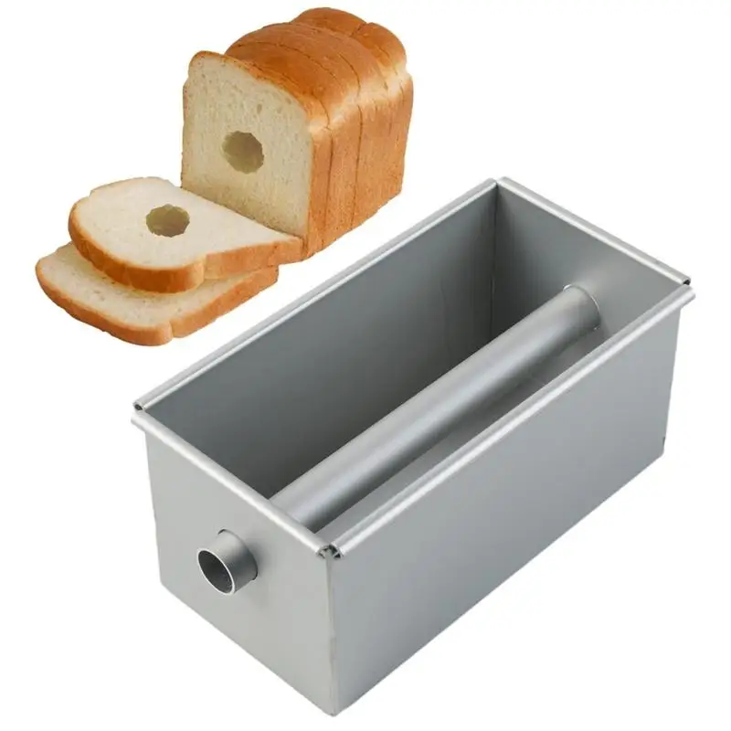 

Long Cake Baking Pan Non-Stick Flowing Heart Cake Mold Aluminium Alloy Square Bread Loaf Pan With Center Tube DIY Cake Tools