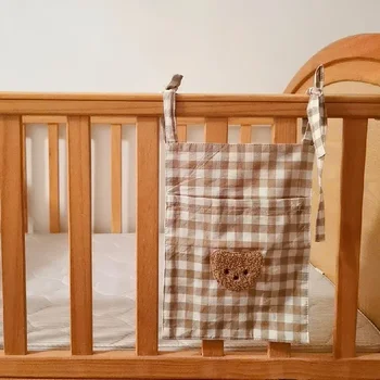 Lino di cotone Lettino da appendere Borsa portaoggetti Culla neonato Comodino Giocattoli Organizzatore Borsa per pannolini per asilo nido Custodia per pannolini per biancheria da letto per bambini