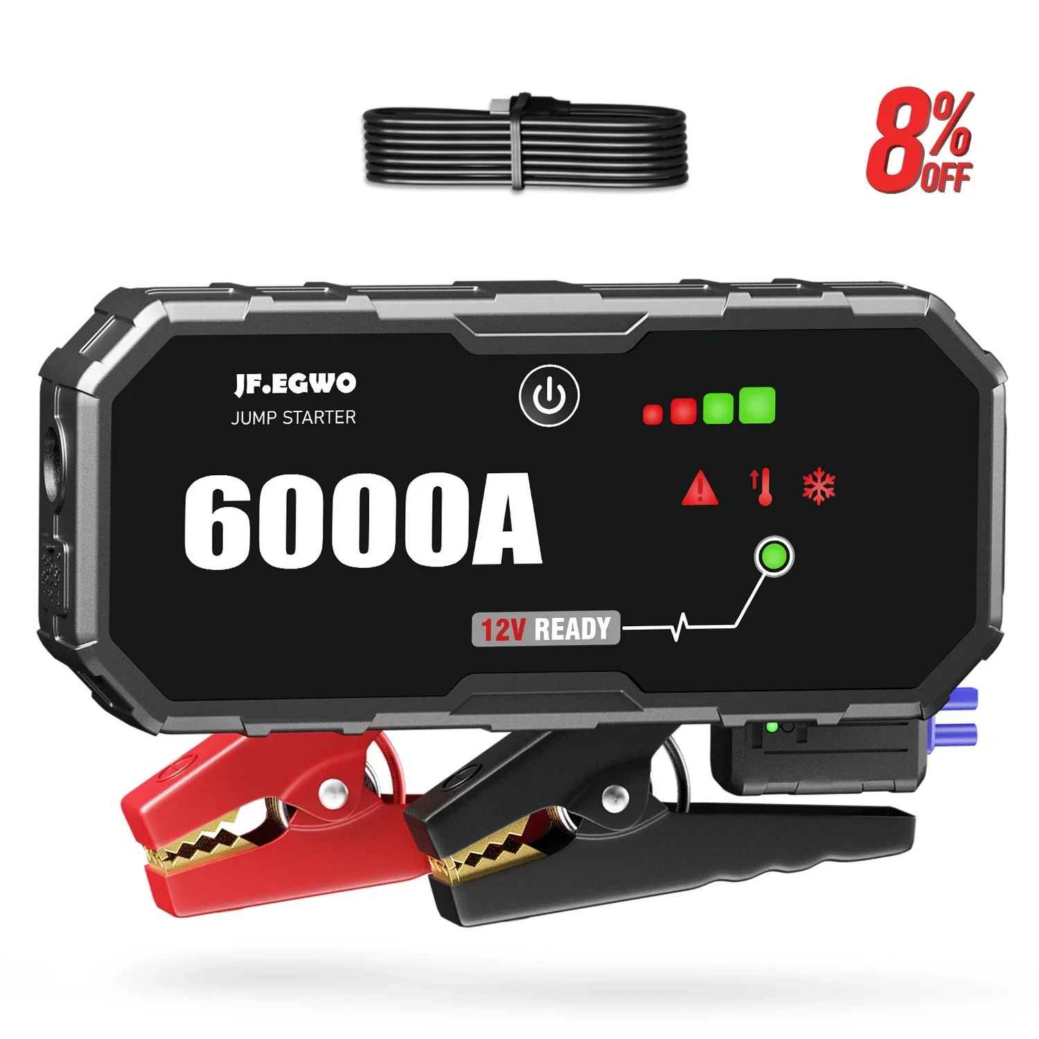 Jump Starter 2000A Car Jump Starter 12V - Emergency Start Battery Power Bank (CT6)(CT1)(3U60)