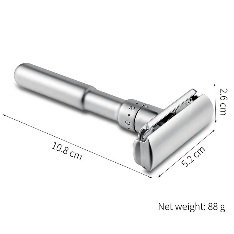 New Adjustable Safety Razor Mens Folding Shaving Double Edge Classic Safety With 5 PCS Titanium Coated Blades Shaver Razor Blade 6