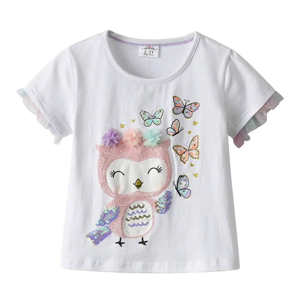 DXTON Children Galaxy Sequined T-shirt Kids Summer Short Sleeve O Neck Cotton Casual Tops Tees Children Clothing Infant Costumes