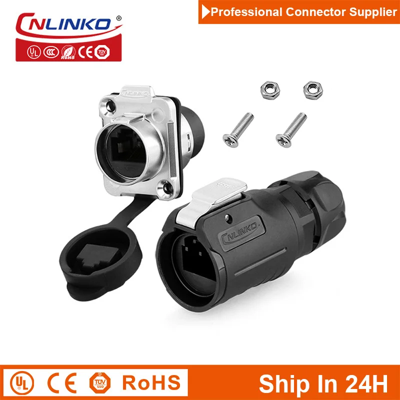Cnlinko Lp16 Ethernet Lan M16 Ip67 à Prova Dip67 Água Cat5e Rj45 Painel de Sinal Conector Tomada para Dados Que Controlam o Dispositivo de Impressão