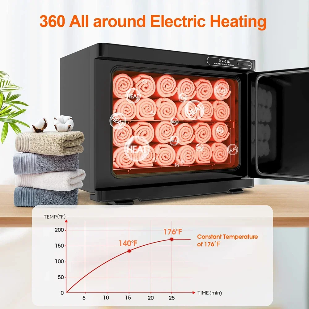 23L Towel Warmth Cabinet UV Disinfection Box for Nail Art Tools