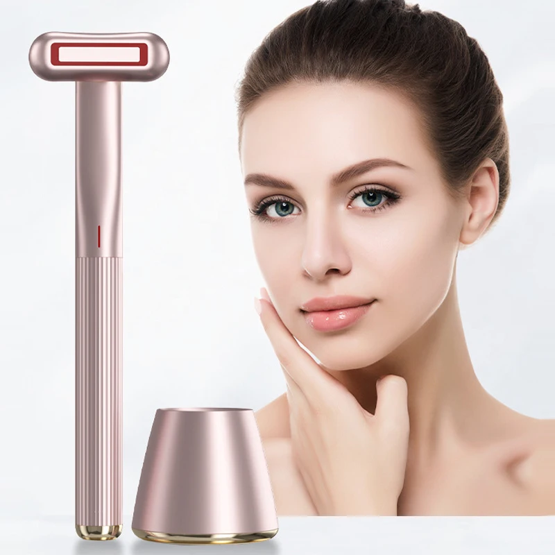 4in1 Therapeutic Warmth Face Massage Red Led Light Skincare Tool Wand