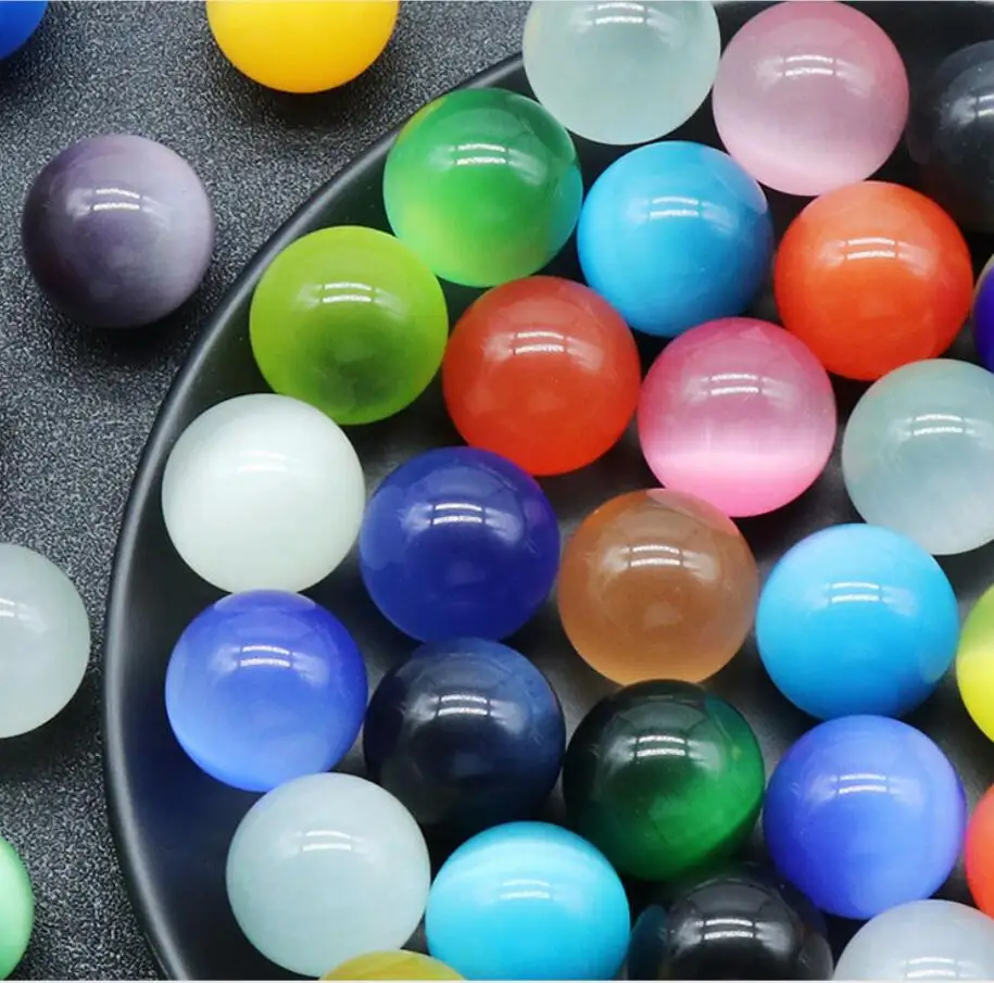 20mm Cat's Eye ornament Reiki Healing Chakra Quartz Mineral Crystal Tumbled Gemstone Hand Piece Home Decoration Jewelry Making