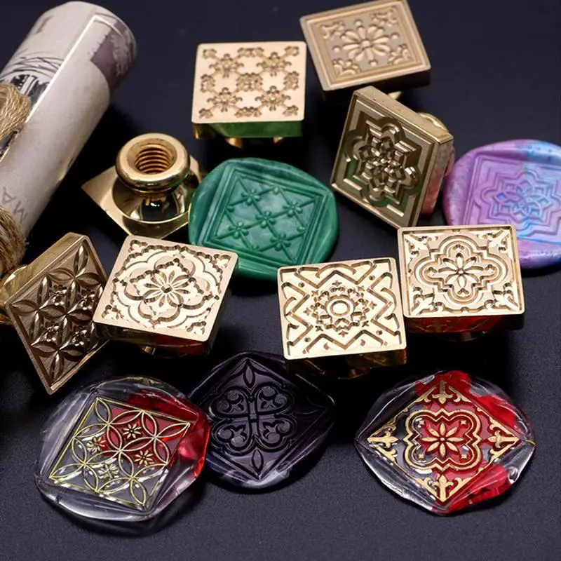 꽃 왁스 도장 도장 레트로 공예 도장 스탬프 헤드 카드 봉투, 청첩장 선물 포장 스크랩북