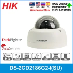Hikvision IP Camera 8MP 4K Acusense IR Fixed Dome DS-2CD2186G2-I DS-2CD2186G2-ISU POE Security Protection CCTV Surveillance IP67