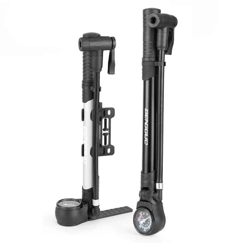 

Bicycle inflator, portable with watch, high-pressure flipping, foot stepping inflator, cycling accessories