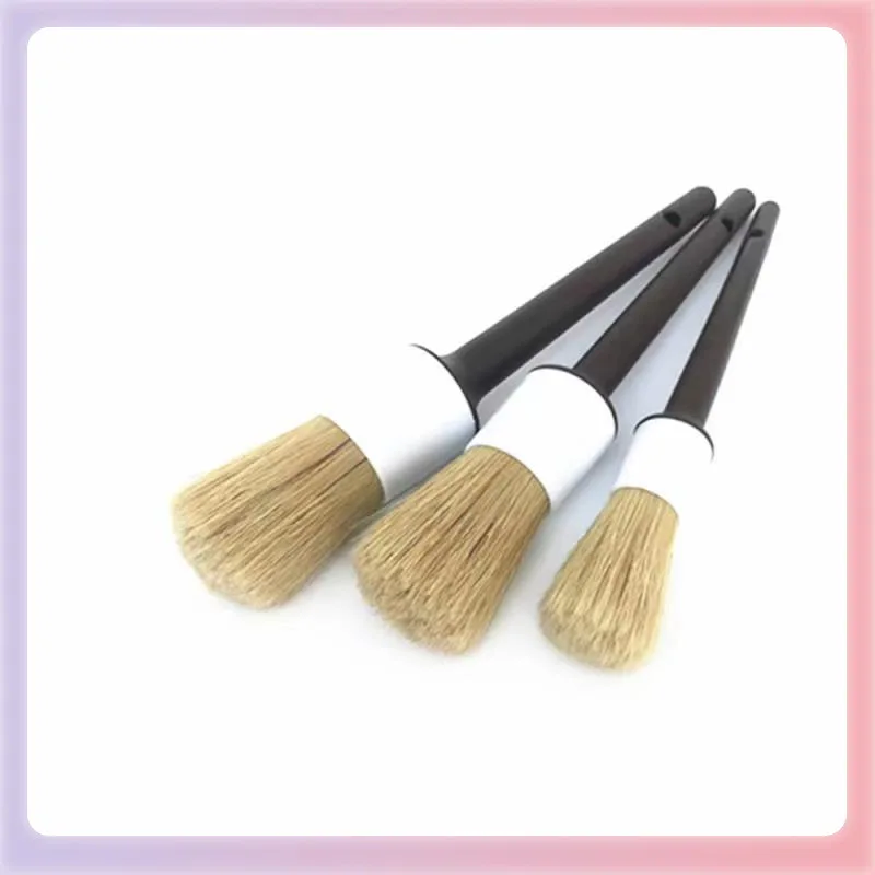 Boar Bristle Brushes Car Exterior Interior Cleaning