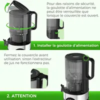 Extracteur de jus, machine à jus avec une large ouverture pour les fruits et légumes entiers 6