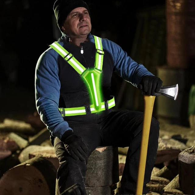 Gilet réfléchissant pour marcher la nuit, gilet de course réfléchissant,  équipement de gilet de course réfléchissant pour la sécurité des hommes