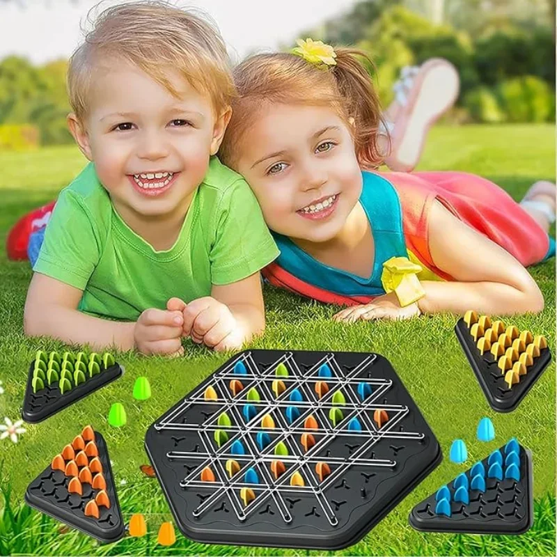 Chess Puzzle Game 1-8PCS New Geometry Chain Triangle Chess Desktop Training Family Interaction Exercise Thinking Toys Gifts