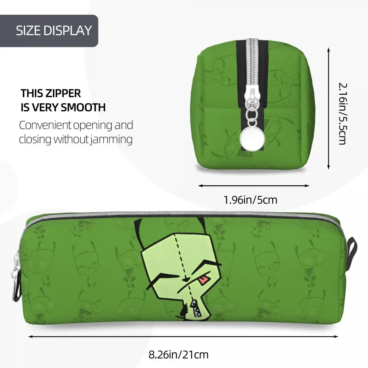 Dog Gir Invader Zim Pencil Cases Fashion Cartoon Pen Holder Bag for Student Big Capacity Students School Zipper Pencilcases 4