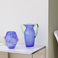 Glass Vase Colored Abstract Geometric Transparent Glass Bottle Flower Vase Hydroponics Terrarium Home Decoration Accessories 2