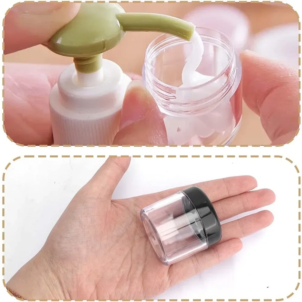 50PCS 10g 20g Empty Refillable Clear Plastic Jars with Lids for Cream Ointments Makeup Eye Shadow Rhinestone Cosmetic Storage