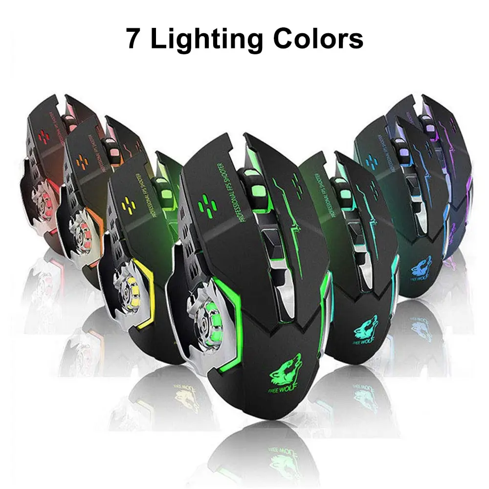 Gaming Mouse Wireless Rechargeable Optical Mice Silent Click DPI Adjustable Nano Receiver Ergonomic for PC Computer Windows Mac wireless mouse gaming mouse wireless gaming mouse ergonomic mouse wireless optical mouse