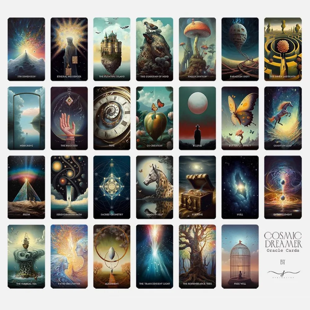 10.4x7.3cm Cosmic Dreamer Oracle: A Mesmerizing 48-card Deck