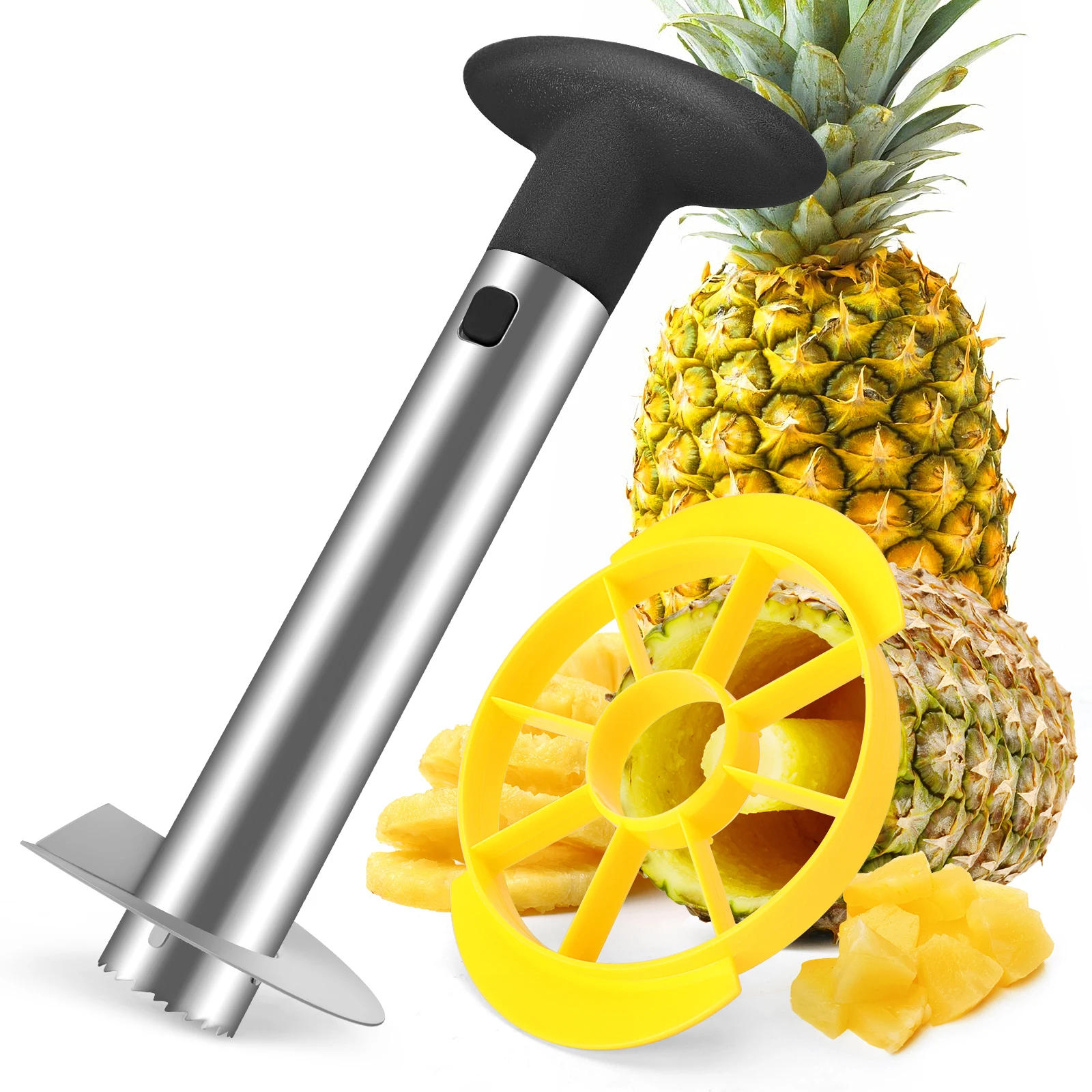 Description Picture 2 of itemStainless Steel Pineapple Corer and Slicer Tool Pineapple Cutter with Sharp Serrated Tips Cutter Corer Slicer Kitchen Tools