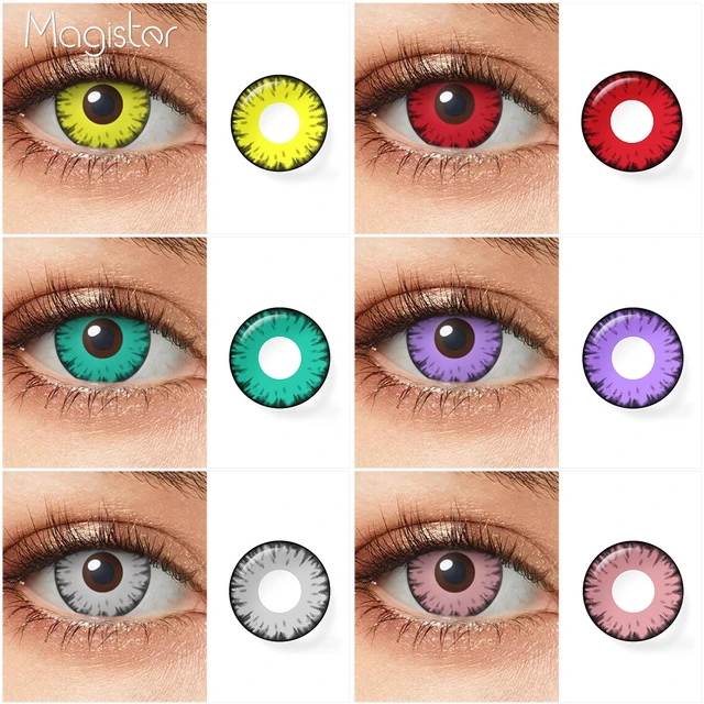 Magister Colored Contacts Halloween Contact Lenses for Eyes Yearly Cosplay  Contacts Circle Grey Blue Purple Green lenses contact - AliExpress