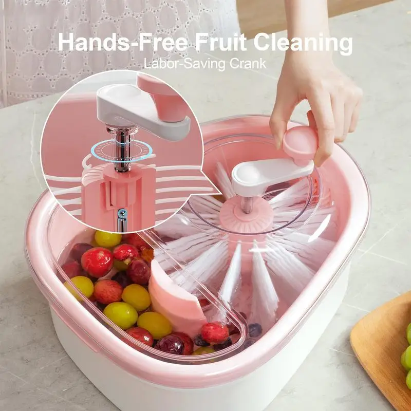 Fruit Bowl Cleaner Spinner Colander 720 Degree Scrubbing Fruit And  Vegetable Cleaning With Full-Sided Spin Scrubber Brus - AliExpress