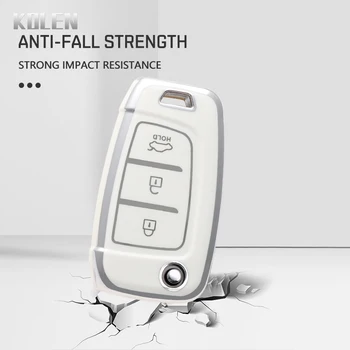 Nuovo TPU Car Flip Key Case Cover Shell per Hyundai Elantra Solaris I30 I35 I40 IX35 Sonata Santa Fe Tucson Verna Celesta Accent - Nuovo TPU Car Flip Key Case Cover Shell per Hyundai Elantra Solaris I30 I35 I40