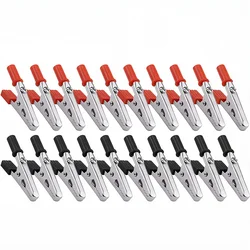 Premium Metal Alligator Test Clips - Set of 10, Enhanced Electrical Wire Connectors with Screws and Solder Ports (20pcs)