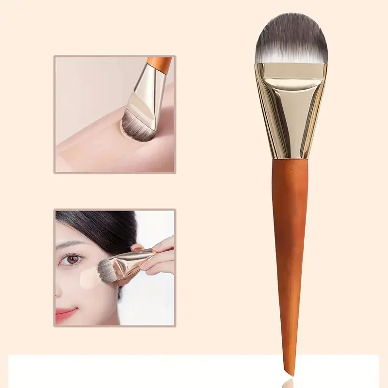 3/2/1pcs Ultra Thin Foundation Brush Soft Hair Thin Face Contour Brush Flat Contour Brush Blending Foundation Cream Makeup Tools 3