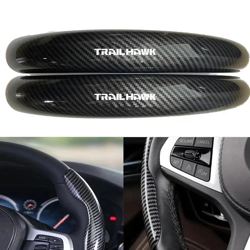 

Auto Carbon Fiber Steering Wheel Buckle For Jeep Trail-Hawk Auto Interior Steering Wheel Carbon Fiber Grain Car Accessories