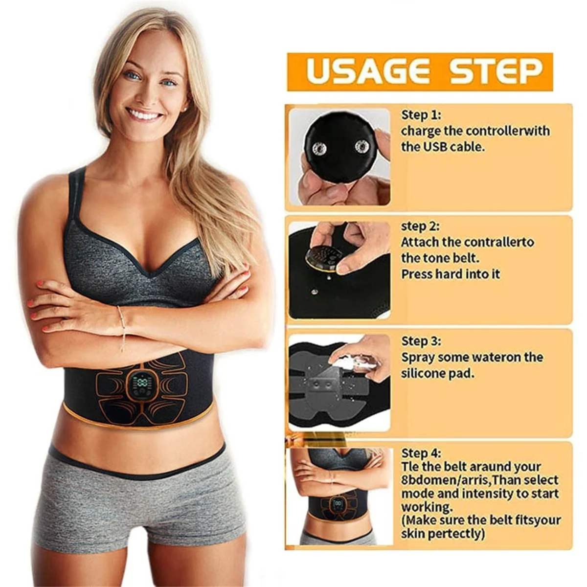 BAAU Vibration Muscle Stimulator Abdominal EMS Trainer Electrostimulation Home Gym Equipment Fitness Massager USB Charging