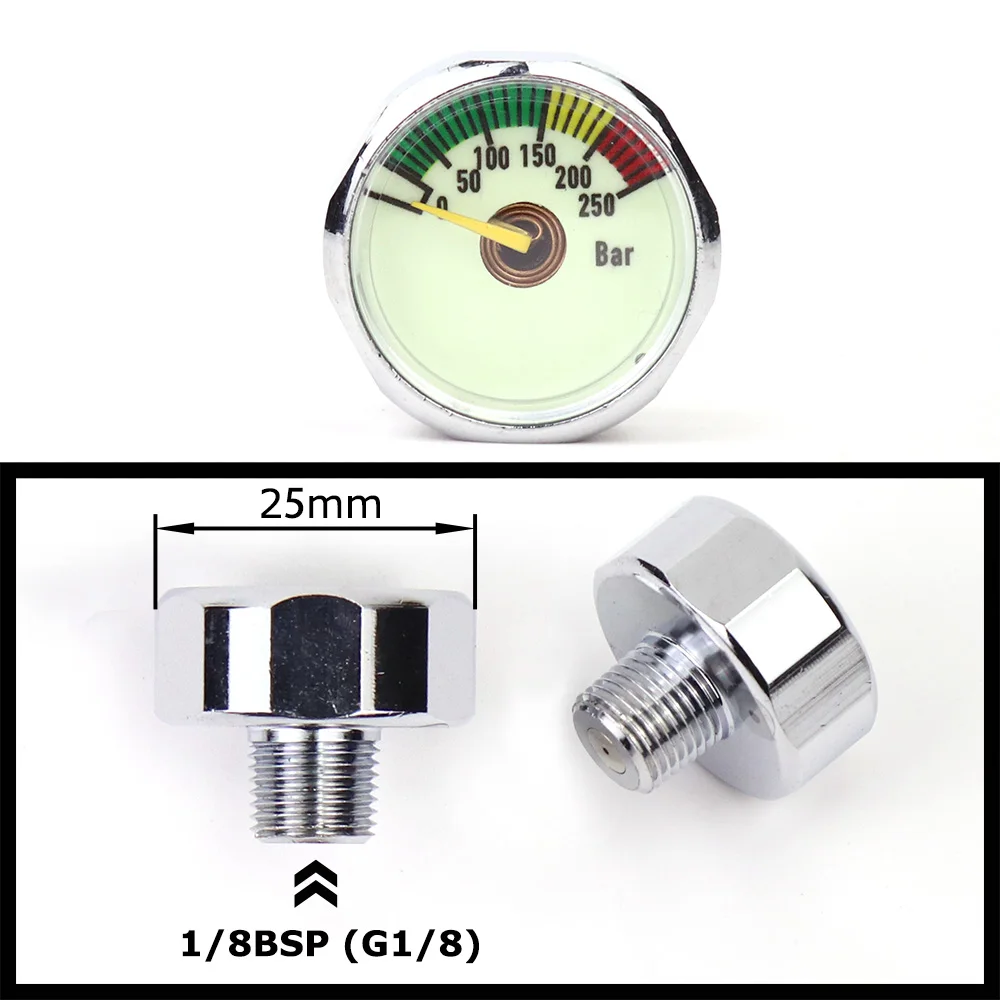 Air Mini Micro Pressure Gauge Manometre Manometer | Thread 1/8BSP(G1/8) 1/8NPT M10 M8 | 30PSI 300PSI 5000PSI 6000PSI 350BAR