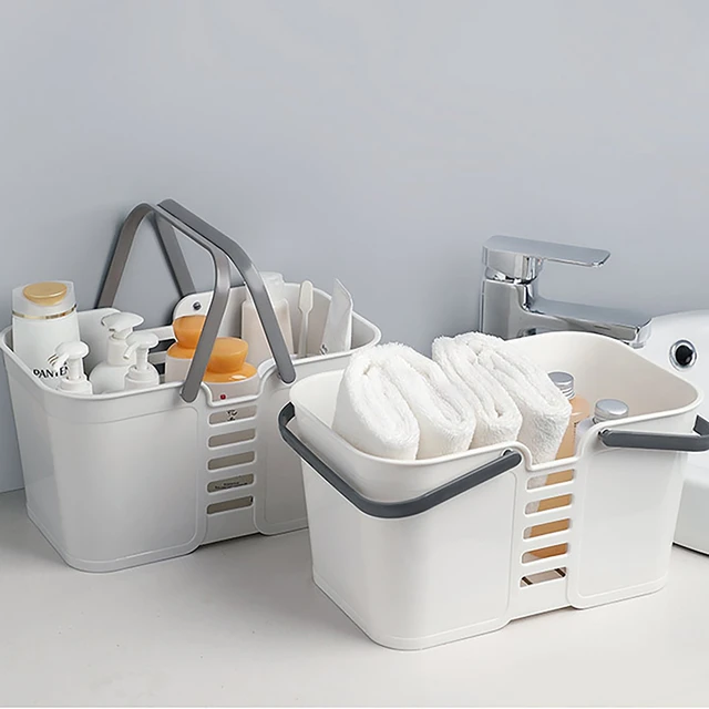 Bath Basket Cleaning Supply Caddy Plastic Storage Handle Shower Portable  Bathroom - AliExpress